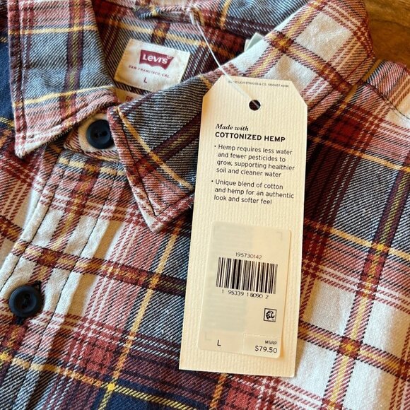 NWT Levi’s Plaid Flannel Button Front Shirt - Picture 4 of 7